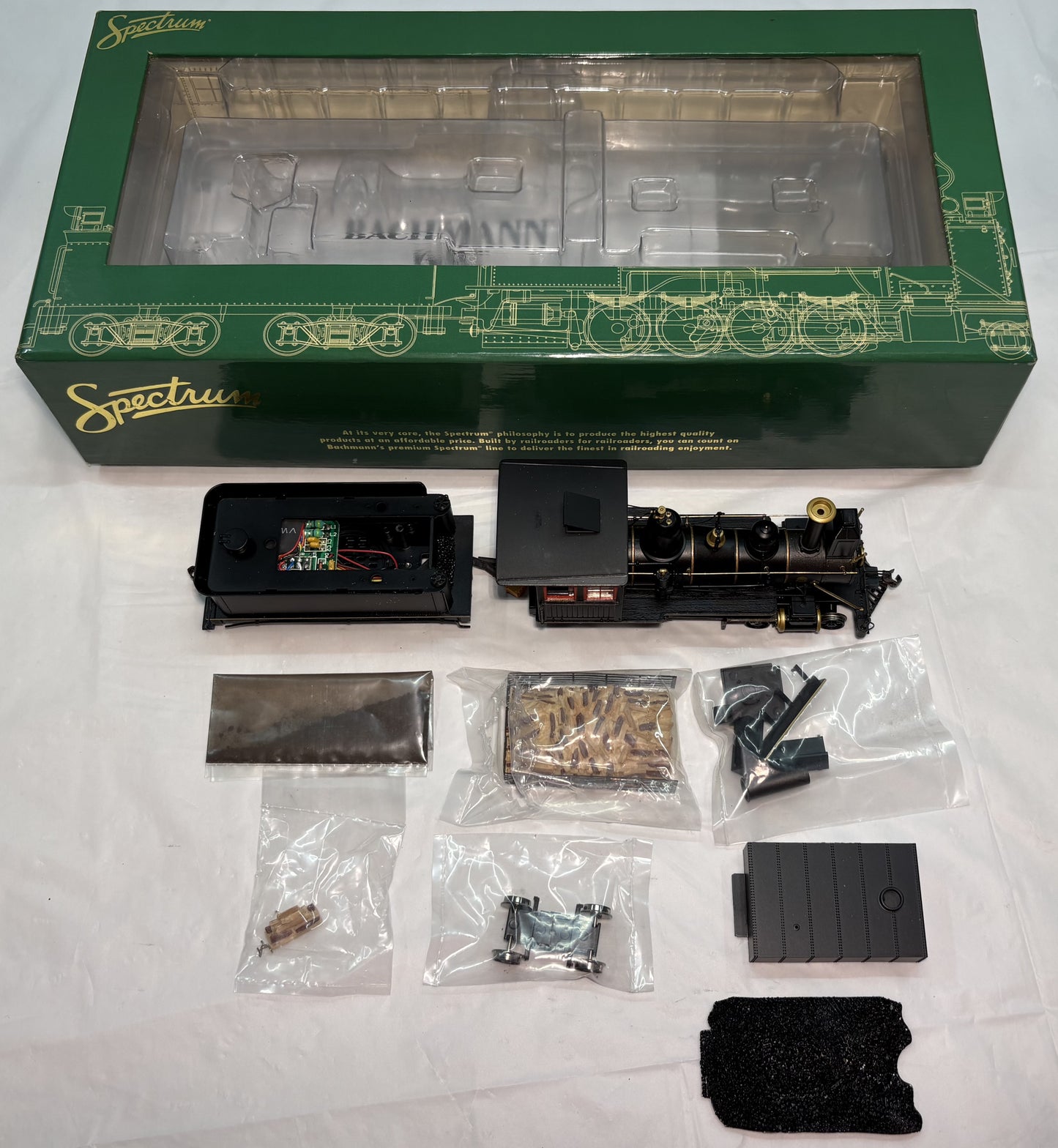 Bachmann Spectrum 28303 On30 Painted & Unlettered 4-4-0 American Wood Cab w/DCC Loco