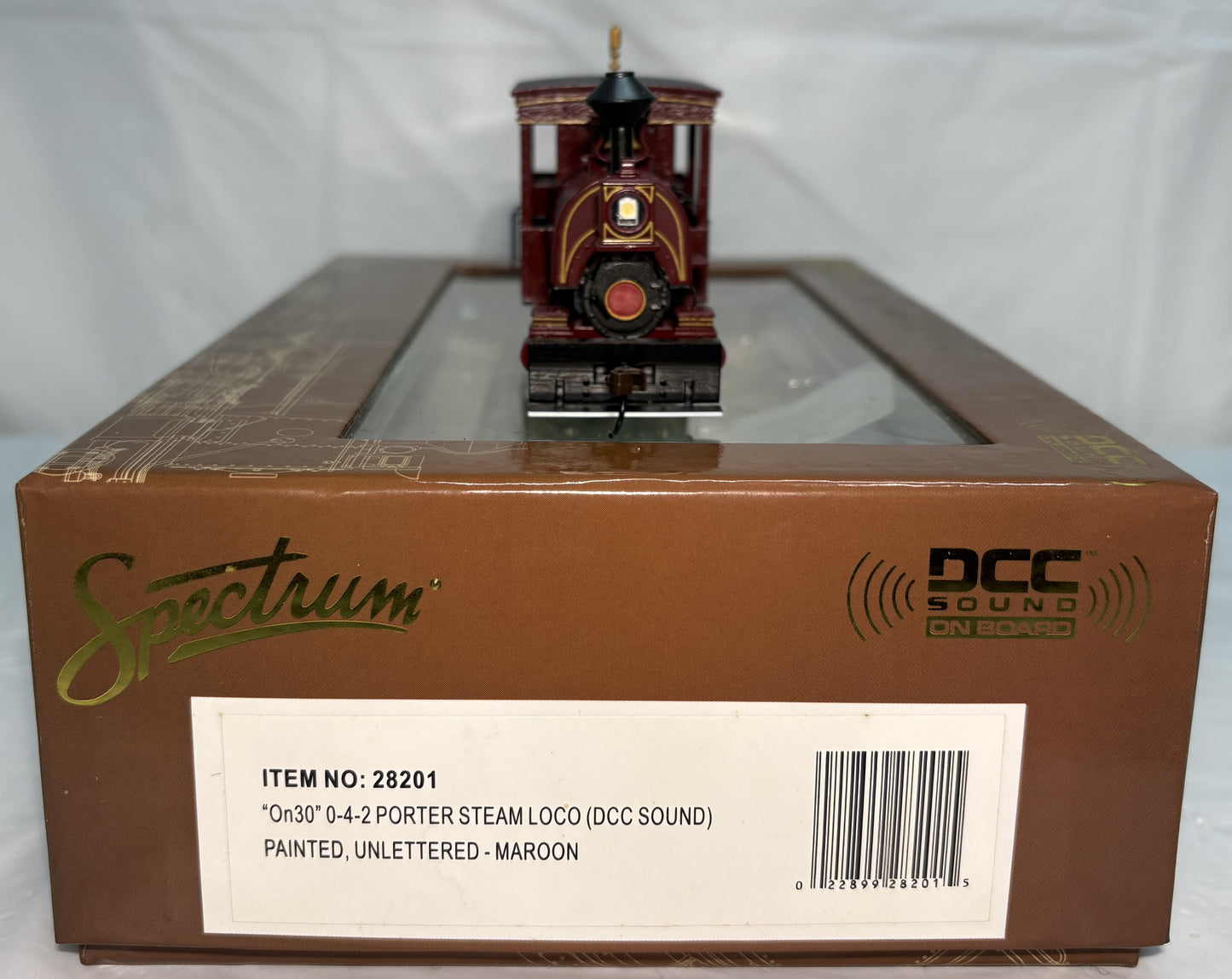 Bachmann Spectrum 28201 On30 Painted & Unlettered 0-4-2 Porter Steam Loco w Sound & DCC