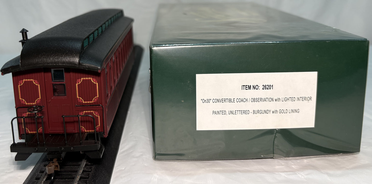 Bachmann Spectrum 26201 On30 Convertible Coach/Observation