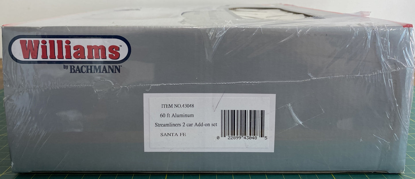 Williams 43048 60’ Aluminum Streamliners 2 Car Add-on Set Santa Fe