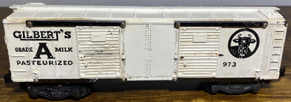 American Flyer Gilbert's Milk Car with 3 Milk Cans