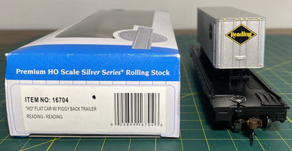 Bachmann 16704 Silver Series HO Flat Car W/Piggyback Trailer Reading