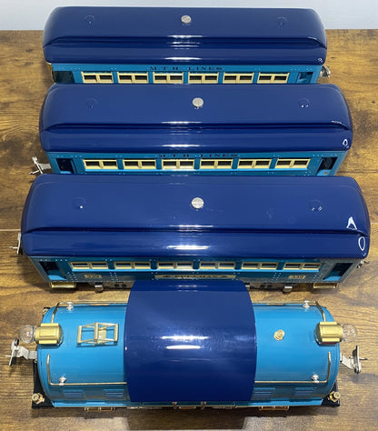 MTH Tinplate Traditions 10-1198-1 #10 Electric Passenger Ready-To Run Set, Std. Gauge, 2-Tone Blue, ProtoSound 2.0