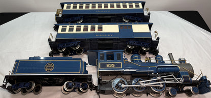 Bachmann 833 G Scale Blue Comet Engine Train Set NJC Coal Tender Passenger Cars