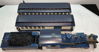 Bachmann 833 G Scale Blue Comet Engine Train Set NJC Coal Tender Passenger Cars