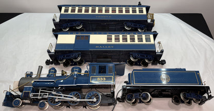 Bachmann 833 G Scale Blue Comet Engine Train Set NJC Coal Tender Passenger Cars