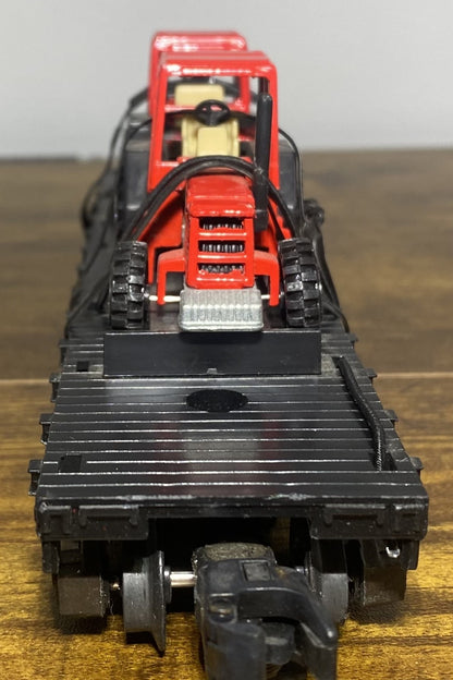 American Flyer Flatcar with Two Die-Cast Farm Tractors