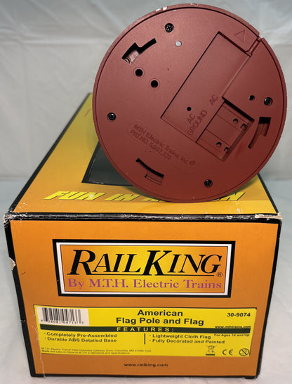 MTH 30-9074 O Scale RailKing American Flagpole/Flag