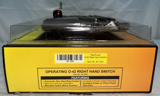 MTH 40-1043 O Gauge RealTrax O-42 Switch RH