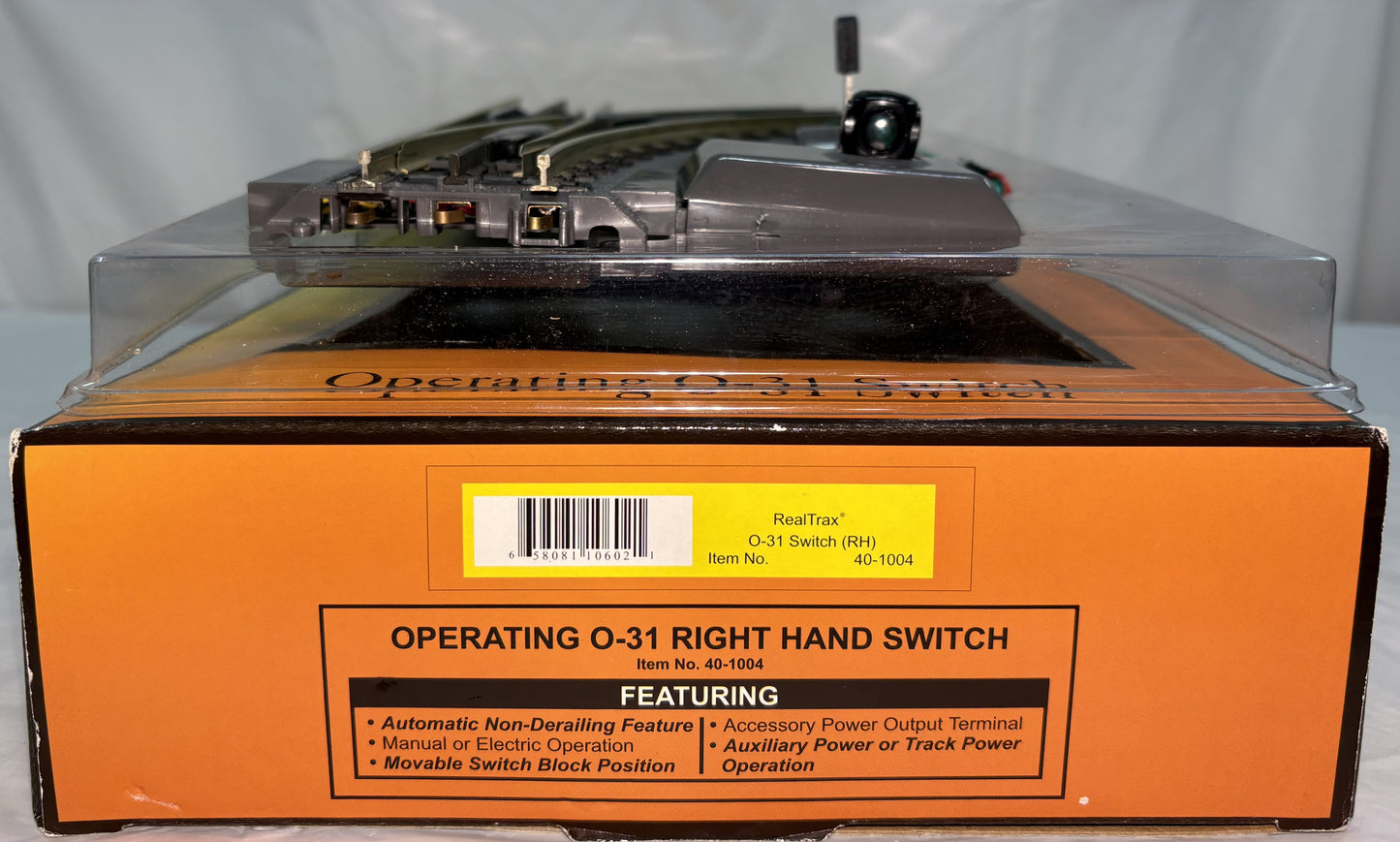 MTH 40-1004 O Gauge RealTrax O-31 Switch (RH)