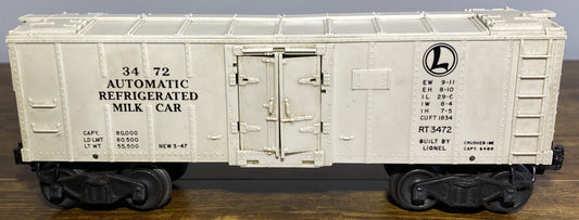 Lionel Post War 3472 Operating Milk Car w/Platform 3462P