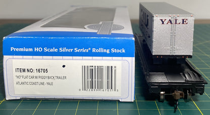 Bachmann 16705 Silver Series HO Flat Car W/Piggyback Trailer Atlantic Coast Line
