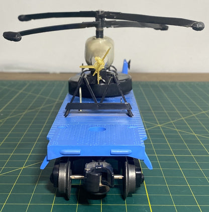Lonel Post War 3419 Flat Car with Helicopter