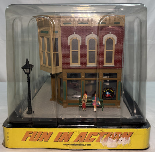 MTH 30-90341 O Gauge Metzger Butcher Shop Opposite Corner Building w/Blinking Sign