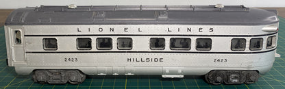 Lionel Post War 2423 Hillside Observation Car Grey Roof