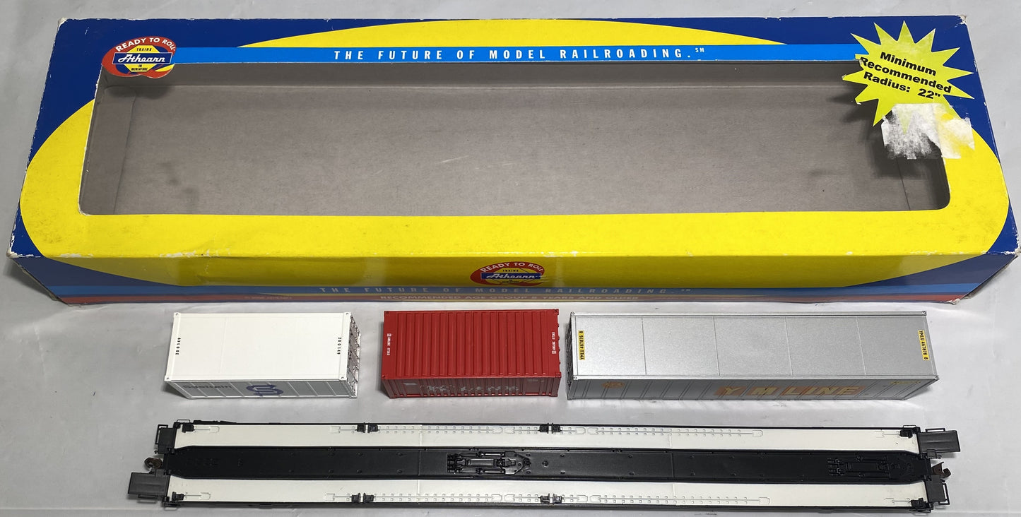 Athearn 74202 Chesapeake & Ohio 85’ All Purpose Flat Car with 3 Containers