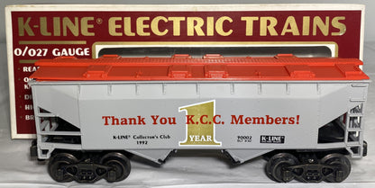 K-Line K90002 1992 Collector's Club 2-Bay Covered Hopper Car