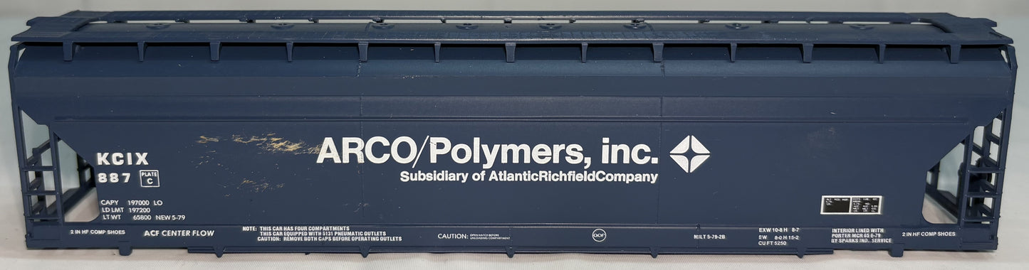 Athearn 127 "Arco Polymers" 55' Center-Flow Covered Hopper