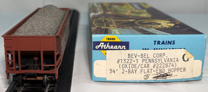 Athearn Bev-Bel 1322-1 HO Pennsylvania Railroad 34' 2-Bay Hopper