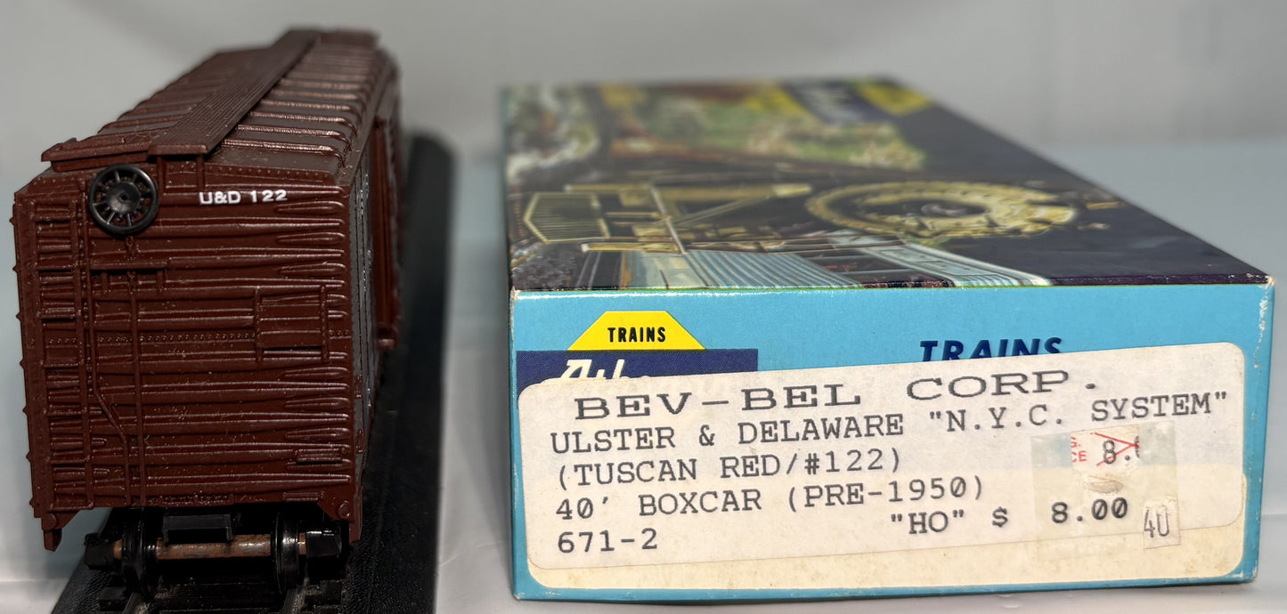 Athearn 5073 HO BevBel Corp. Ulster & Delaware NYC System 40' Boxcar #122 Kit