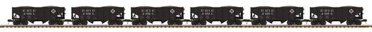 MTH 20-92409 Erie O Scale Premier 6-Car 2-Bay Fish Belly Hopper Car Set
