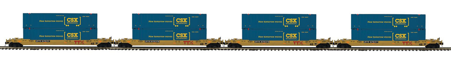 MTH 20-9243-2 Scale Premier 4-Car Husky Stack Set CSX