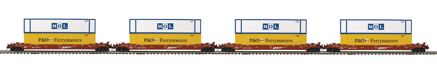MTH 20-9243-3 Scale Premier 4-Car Husky Stack Set BNSF