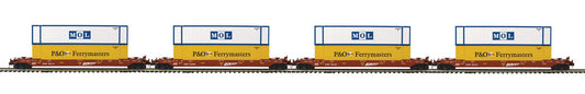 MTH 20-9243-3 Scale Premier 4-Car Husky Stack Set BNSF