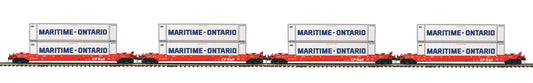 MTH 20-9243-5 Scale Premier 4-Car Husky Stack Set CP Rail