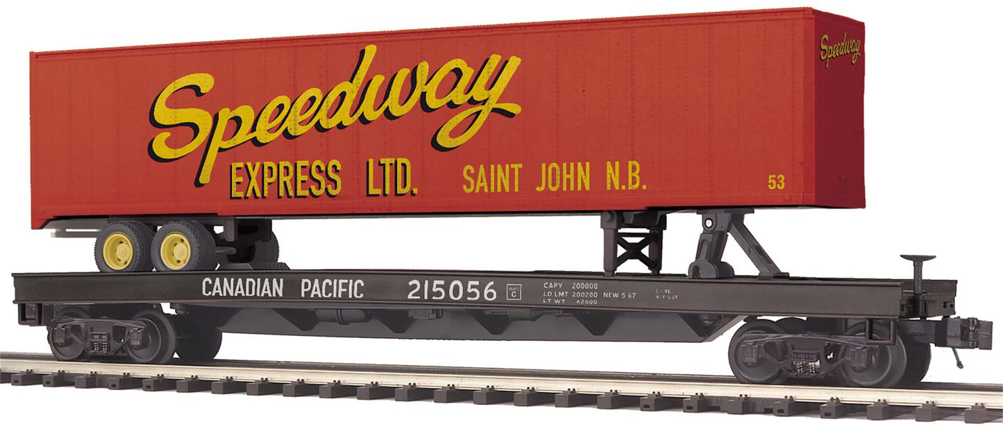 MTH 20-95702 Canadian Pacific O Scale Premier Flat Car w/ 48’ Trailer