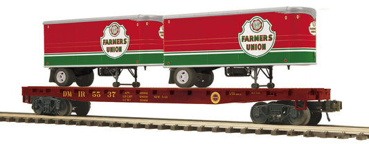 MTH 20-95714 Duluth, Missabe & Iron Range O Scale Premier Flat Car w/(2) PUP Trailers