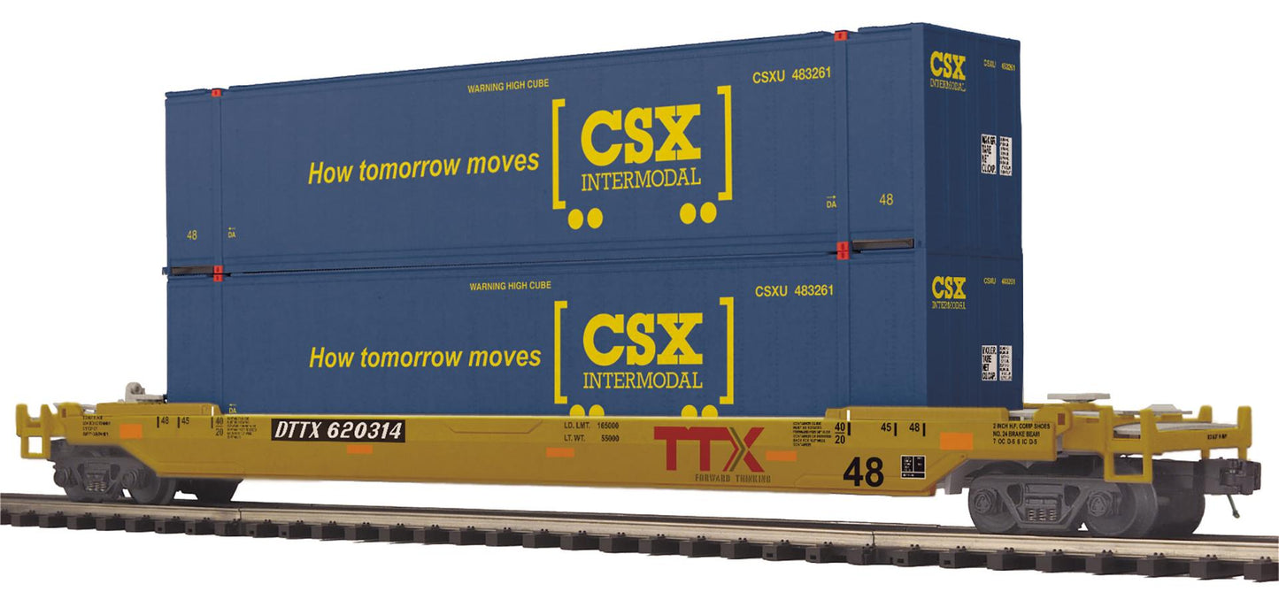 MTH 20-95781 CSX O Scale Premier Husky Stack Car