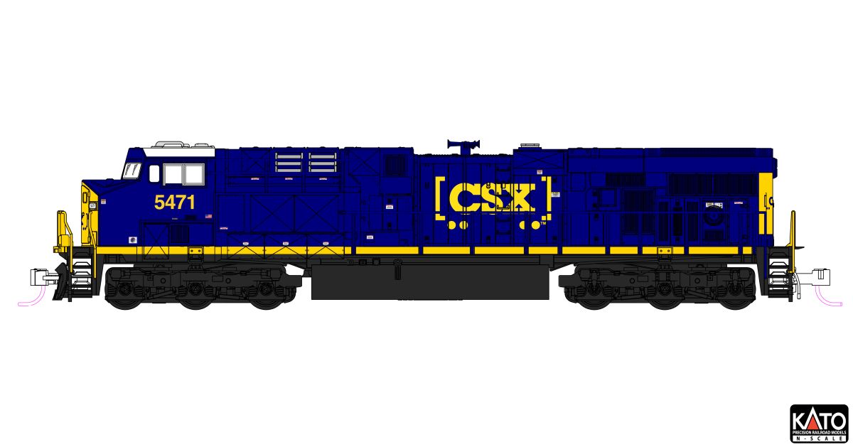 KATO 768964DCC  ES44AC Diesel Locomotive CSX #5471 Boxcar Logo DCC