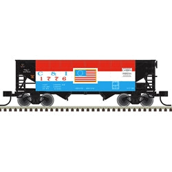 Atlas 20-008-516 HO Scale Trainman Cambria & Indiana - Bicentennial Set 2-Bay Offset Side Hopper #1776, 1976